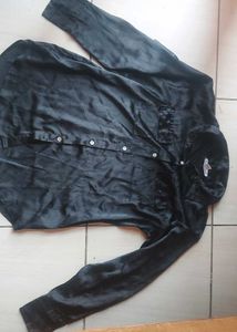 Black Long Sleeve Button-Up