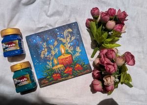 Mini candle hand-painted Art/ Painting
