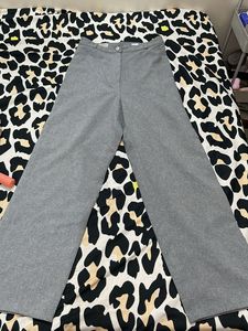 Classic Grey Wide-Leg Trousers