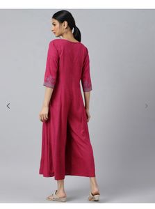 Elegant Pink Ethnic Maxi Dress