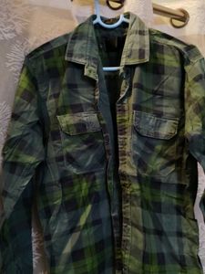 Men's Green Plaid Long Sleeve Shirt
