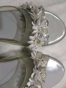 Embellished Clear Strap Sandals
