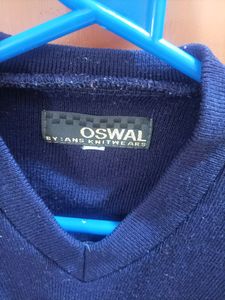 Blue Color V Neck School Sweater