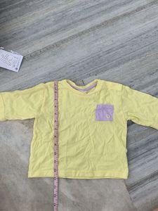 Cute Yellow T-Shirt with Purple Pocket