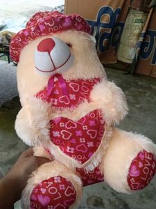 Cute Teddy Bear with Heart Hat