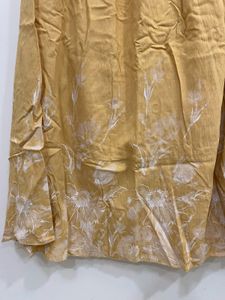 Flowy Yellow Floral Print Skirt