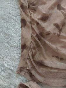 Y2K Abstract Print Mesh Scarf Tube Top