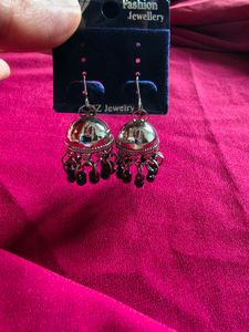 Oxidized Silver Jhumkas
