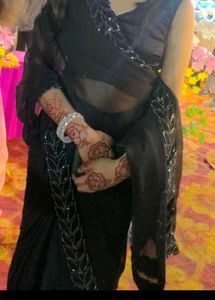 Black Stone Work Saree – Party &amp; Wedding Wear