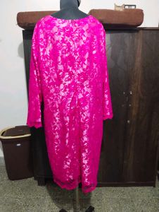 Vibrant Pink Lace Dress