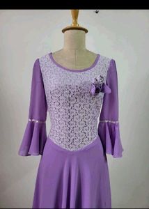 Elegant Purple Lace Gown