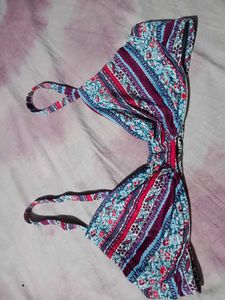Boho Floral Print Bikini Top
