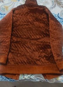 Brown Velvet Robe with Polka Dots