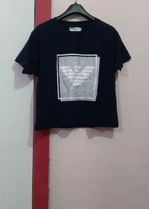 Crop Top Color-Navy Blue