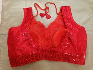 Red Sequin Embellished Blouse