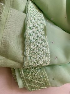 Fluorescent Green Saree