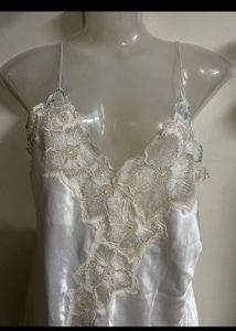Elegant White Lace Chemise