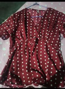 New Polka Dot Peplum Top