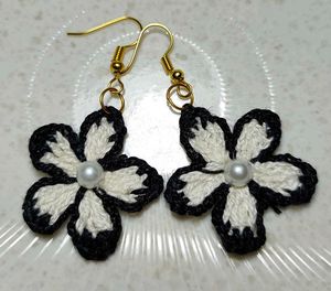 Handmade Crochet Flower Earrings