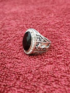Statement Ring with Black Stone