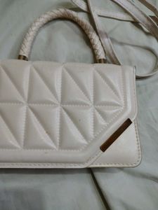 savana Cream Quilted Shoulder Bag