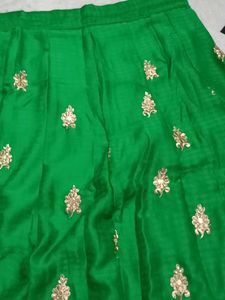 Emerald Green Embroidered Lehenga Skirt