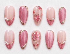 Elegant Pink & Gold NailSet💅🩷. (CUSTOMIZABLE)