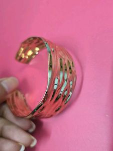 Gold Tone Textured Cuff Bracelet