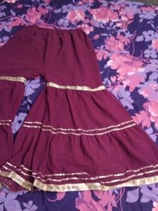 Embellished Purple Kurta with Plazzo