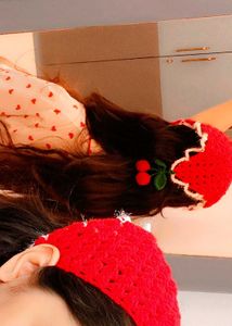 Red cherry crochet bandana