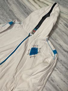Men's White Zip-Up Hoodie