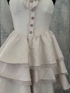 Cream Tiered Lace Dress