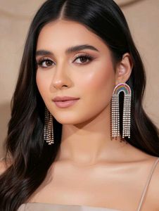 Rainbow Tassel Earrings american diamonds