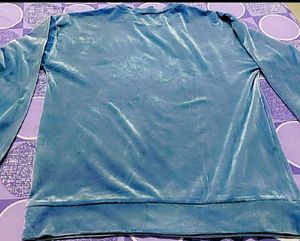 Gray Velvet Long Sleeve Top