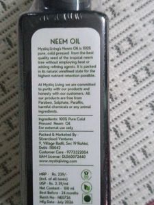 Mystiq Living Neem Oil 100ml
