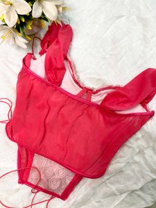 pink floral corset