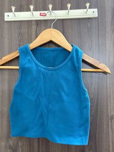 Ribbed Blue Tank Top