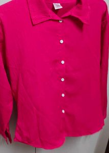 Vibrant Pink Button-Up Shirt for women