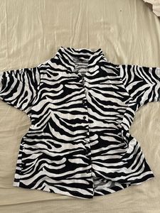 Zebra Print Button Down Shirt
