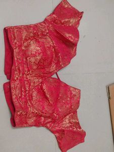 Red &amp; Gold Brocade Blouse