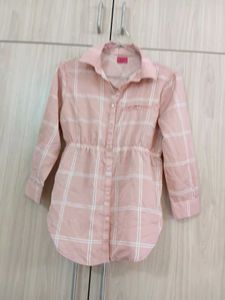 Pink Plaid Collared Button-Up Shirt