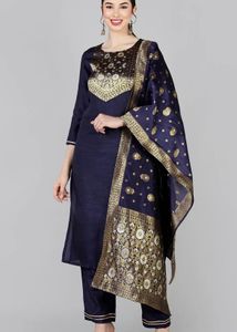 Elegant Embroidered Royal Blue Kurta
