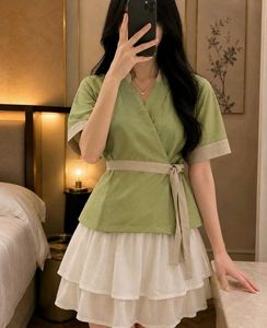 New with tag Korean Light Green Wrap Top
