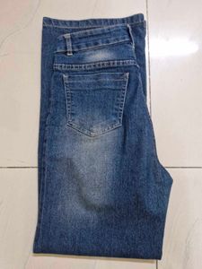 Baggy Wide Leg Blue Denim Jeans