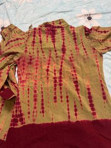 Boho Tie-Dye Kurta coat set