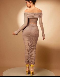 Shein Ruched Mesh skirt&amp;top set
