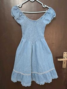Denim Smocked Dress size XS