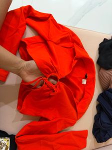 H&amp;M Divided Orange Ring Front Top