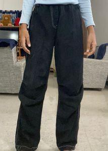 Max Black Baggy Parachute Jean's