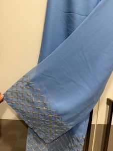 Beautiful Blue Embellished Gown with dupatta